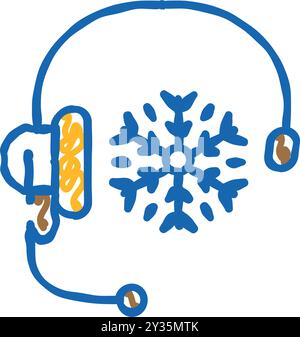 Kaltruf-Symbol-Kritzelillustration Stock Vektor