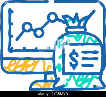 Abbildung des Symbols „roi erhöhen“ Stock Vektor