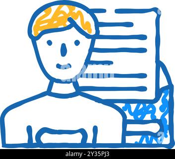 Content Syndication Lead-Symbol-Doodle-Illustration Stock Vektor