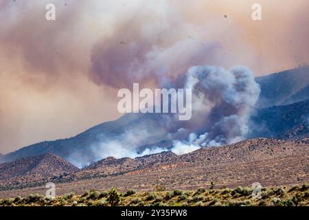 Phelan, Kalifornien, USA. September 2024. Brückenfeuer im Angeles National Forest, von der Wüste aus gesehen direkt am Pear Blossom Highway, zwischen Llano und Phelan, Kalifornien. (Kreditbild: © Amy Katz/ZUMA Press Wire) NUR REDAKTIONELLE VERWENDUNG! Nicht für kommerzielle ZWECKE! Stockfoto