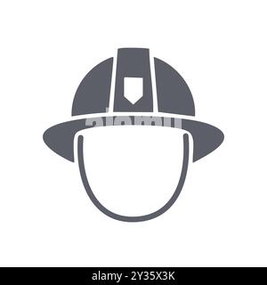 Symbol für Feuerwehrhelm. Einfache Silhouette eines Feuerwehrhelms. Ideal für Sicherheits-, Rettungs- und Notfallkonzepte. Stock Vektor