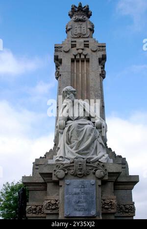 Santiago de Compostela, Galicien, Spanien. Denkmal Rosalía de Castro, berühmter galizischer Dichter, im Alameda Park Stockfoto