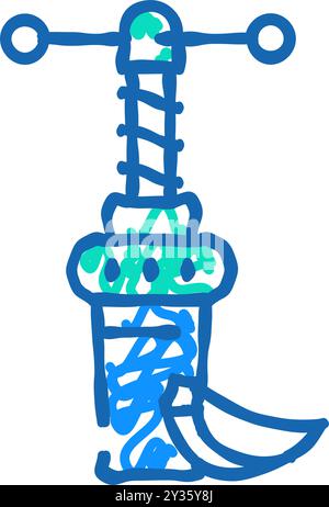 Knoblauchpresse Icon Kritzelillustration Stock Vektor