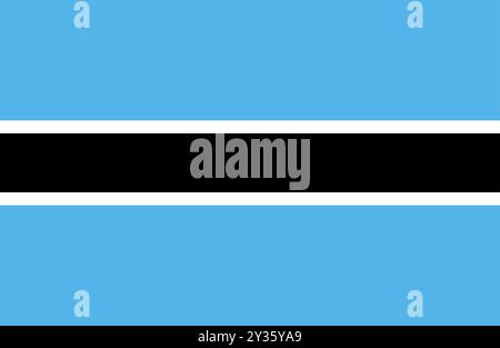 Botswana Flaggenvektor. Flagge von Botswana, Zeichen isoliert. Flaches Symbol für die Nationalflagge von Botsuana zum Drucken in beliebiger Größe. EPS 10 Stock Vektor