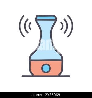 Intelligenter Luftbefeuchter. Drahtloses Smart-Gerät zur Luftbefeuchtung. Ideal für Zuhause, Büro und Schlafzimmer. Stock Vektor