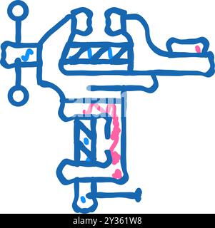 Illustration des Symbols „Kombination HandSchraubstock“ Stock Vektor