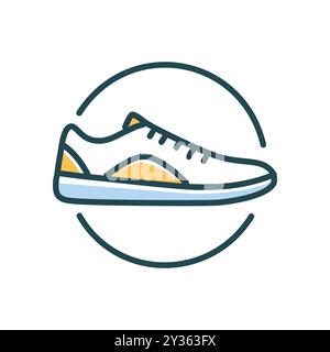 Freizeitschuhe, die legendär sind. Einfache Illustration eines Sneakers, geeignet für Branding und Webdesign. Stock Vektor