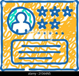 Positive Testimonial Icon Doodle Illustration Stock Vektor