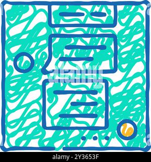 Chat Testimonial Icon Doodle Illustration Stock Vektor