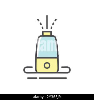 Symbol für Luftbefeuchter. Symbol für Luftbefeuchter für kühlen Nebel. Ideal für Privathaushalte und Büros. Stock Vektor