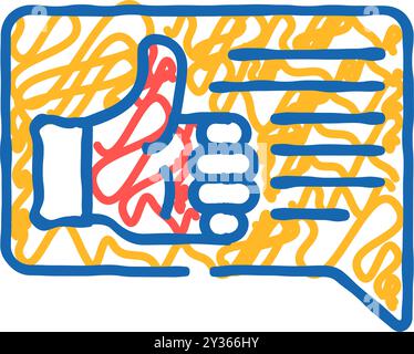 Feedback-Testimonial Icon Doodle Illustration Stock Vektor