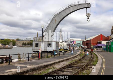 Der Fairbairn Dampfkran und Princes Wharf, Bristol Stockfoto