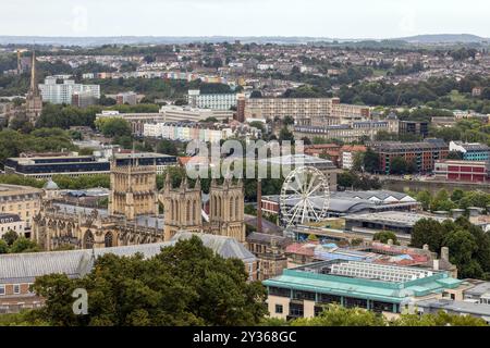 Ein Panorama von Bristol vom Cabot Tower aus Stockfoto