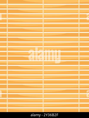 Einfache Vektor-Illustration einer Bambusmatte, die durch Seil zusammengehalten wird, isoliert auf einem weißen Hintergrund Stock Vektor