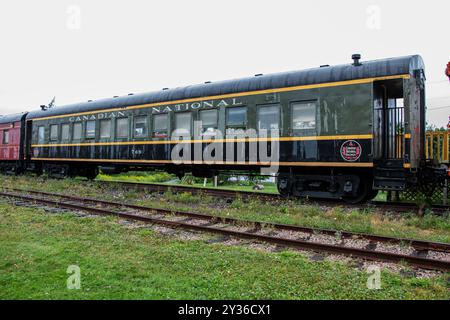 CN Dining Rail Car im Eisenbahnmuseum in Avondale, Neufundland & Labrador, Kanada Stockfoto