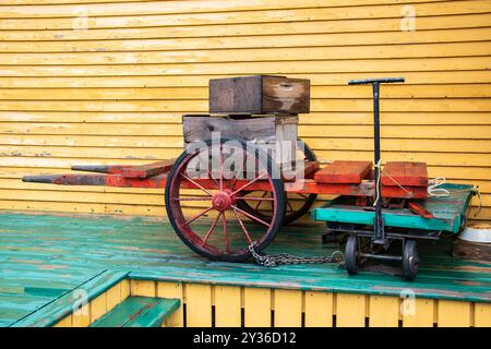 Gepäckwagen im Eisenbahnmuseum in Avondale, Neufundland & Labrador, Kanada Stockfoto