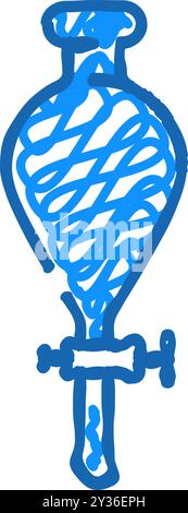 Trenntrichter chemische Glaswaren Labor Icon Kritzelillustration Stock Vektor