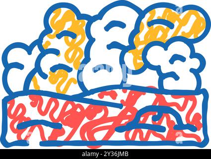 marsstaub Sturm mars Planet Icon Doodle Illustration Stock Vektor