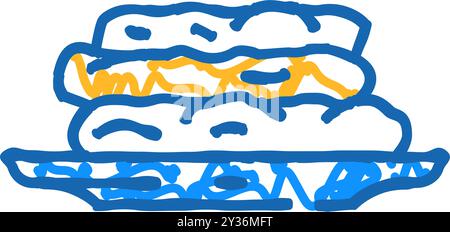 Erdnussbutter Kekse Essen Snack Icon Kritzelillustration Stock Vektor