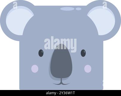 Dieses niedliche Koala-Bärengesicht ist perfekt für Designs, die sich an Kinder richten Stock Vektor