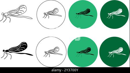 Design mit Dragonfly-Logo. Vektorabbildung Stock Vektor