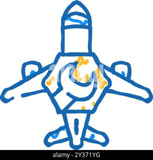 Flugzeugreparatur Icon Doodle Illustration Stock Vektor