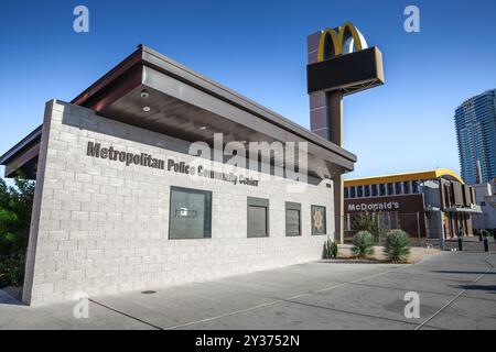 LAS VEGAS - 18. AUGUST 2024: Metropolitan Police Community Center in Las Vegas, Nevada, Teil des Las Vegas Metropolitan Police Department (LVMPD), The Stockfoto