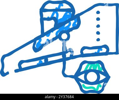 Flügelinspektion Flugzeug Icon Kritzelillustration Stock Vektor