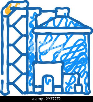 Pflanzen-Biomasse-Energie-Symbol-Kritzelillustration Stock Vektor