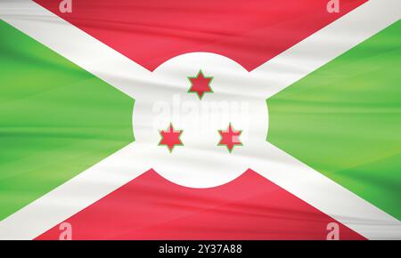 Abbildung: Burundi-Flagge und bearbeitbarer Vektor Burundi-Land Stock Vektor