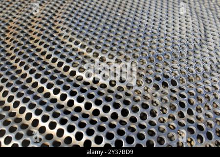 Nahaufnahme strukturierter Hintergrund des Metallgitters Stockfoto