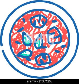 Red Curry thai Cuisine Icon Doodle Illustration Stock Vektor