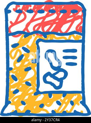 Holzpellets Biomasse Energie Icon Kritzelillustration Stock Vektor