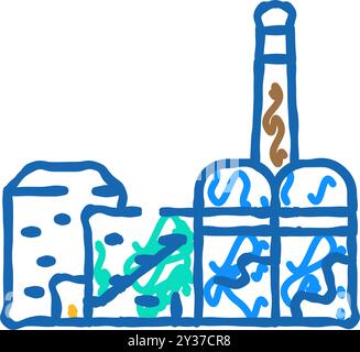 Energiepflanze Biomasse Icon Kritzelillustration Stock Vektor