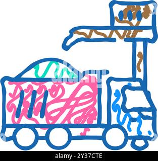 Transport Biomasse Energie Icon Kritzelillustration Stock Vektor