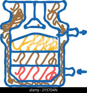 Vergasung Biomasse Energie Icon Doodle Illustration Stock Vektor