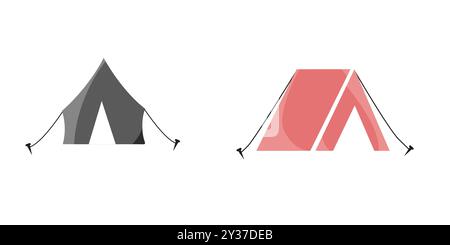 Touristenzelt-Icon-Vektor, einfache flache schwarze trendige Stilillustration Stock Vektor