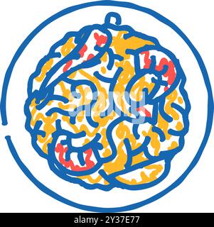 Pad thai Cuisine Icon Doodle Illustration Stock Vektor