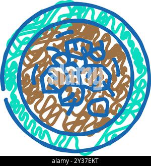 panang Curry thai Cuisine Icon Doodle Illustration Stock Vektor