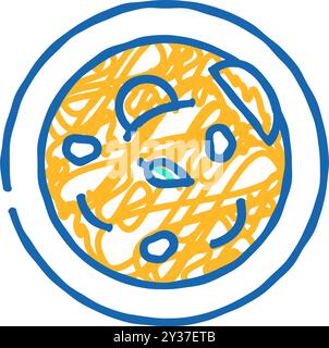 Kokossuppe thai Cuisine Icon Doodle Illustration Stock Vektor