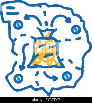 Import Holz Pellets Symbol Kritzelillustration Stock Vektor