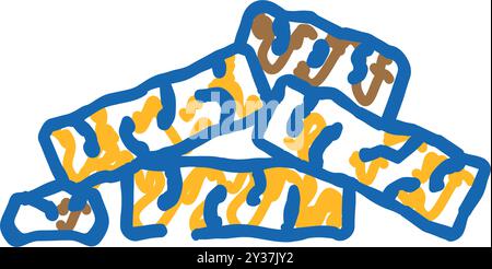 Brennholz-Pellets-Symbol-Kritzelillustration Stock Vektor