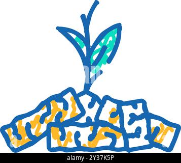 Renewable Wood Pellets Icon Kritzelillustration Stock Vektor