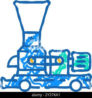 Pelletmühle Holz Pellets Symbol Kritzelillustration Stock Vektor