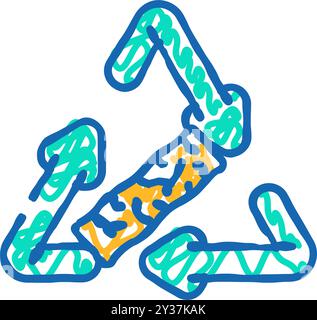 Umweltfreundliche Holzpellets Icon Kritzelillustration Stock Vektor