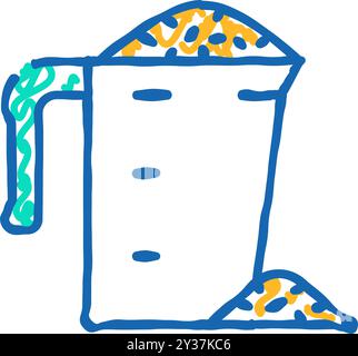 Granulat Holz Pellets Icon Kritzelillustration Stock Vektor