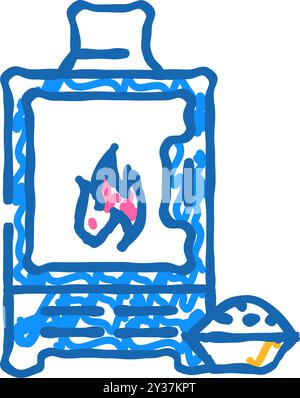 Herd Holz Pellets Icon Kritzelillustration Stock Vektor