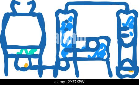 Produktion Holz Pellets Icon Kritzelillustration Stock Vektor