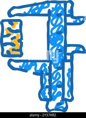 Qualitätskontrolle Holz Pellets Symbol Kritzelillustration Stock Vektor