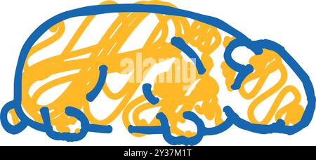 Hamster stehend Haustier Icon Kritzelillustration Stock Vektor